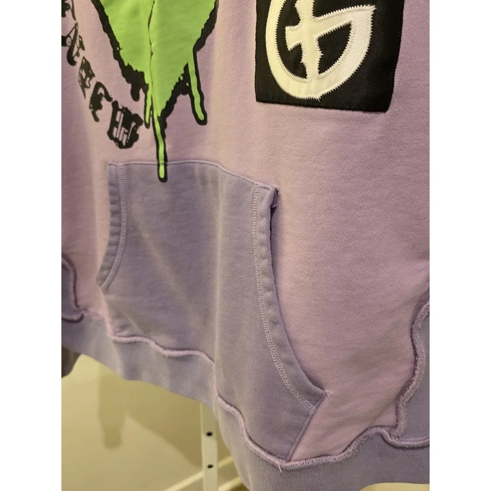 GALA‎ Hoodie Mens XL Purple Green Graphic Streetwear Y2K